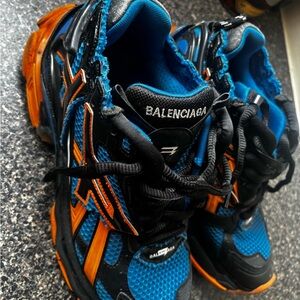 Balenciaga Dynamic Black and Orange Sneakers